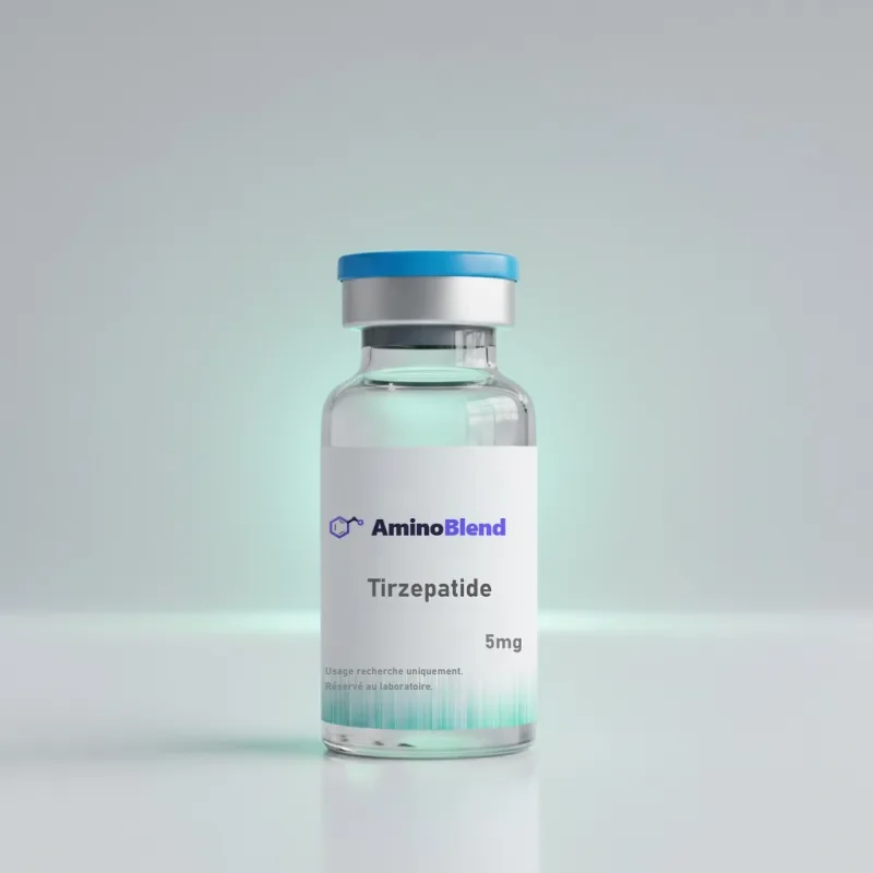 Format 1 mois de Tirzepatide, capsule bleue, sur fond clair